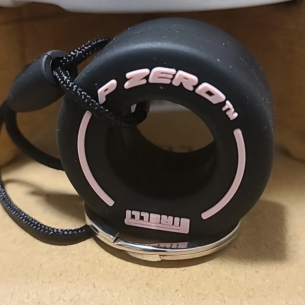 Unbranded Tire Swing Keychain‎ Pink Trim/Black Tire Unisex NWOT Auto Office Fun